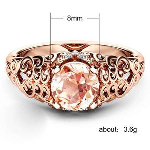 Anello in Cristallo Traforato Tono Rosa per Donne, Motivo Floreale, Elegante Accessorio Moda Quotidiano - Product Image 5