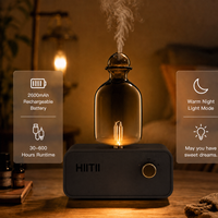 Diffuseur d'huiles essentielles portable de luxe HIITII sans eau, rechargeable, en bois de hêtre, pour aromathérapie