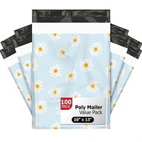 Enveloppes d'expédition imprimées de qualité supérieure, flexibles, résistantes aux déchirures, auto-adhésives, imperméables, motif marguerites florales d'été, 10x13 (100)