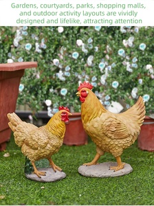 Vente en gros résine personnalisable artisanat extérieur simulation coq <span class=keywords><strong>poule</strong></span> volaille décoration pour terres agricoles restaurant extérieur - Product Image 3