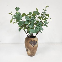 Bouquet de feuilles et de tiges d'eucalyptus artificielles en soie, verdure durable pour Noël, Pâques, Nouvel An