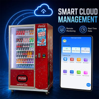 Distributeur automatique intelligent à fonctionnement efficace pour boissons et collations, avec livraison par voie spirale, réfrigérateur intégré