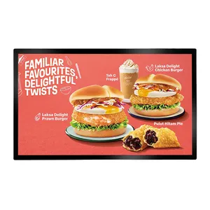 Monitor Menu LCD sempit 32 "-55", Panel Tampilan Iklan sangat tipis, papan tanda dan tampilan Digital pasang dinding monitor kapasitif