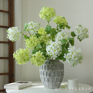 Fleur artificielle Yihua Floral Art, Hortensia double tête en soie, pour décoration intérieure, bouquet pour salon - Product Image 4