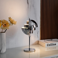 Lampes de table modernes en acier inoxydable de style industriel avec commande tactile, chargement USB et bras réglable
