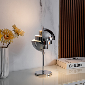 Lámparas de Mesa Modernas de Acero Inoxidable con Control Táctil de Estilo Industrial, con Carga USB y Brazo Ajustable - Product Image 2