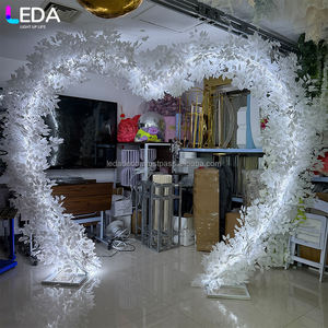 LEDA, luces LED para interiores y exteriores, pluma blanca, forma de corazón, arco de Metal, túnel de boda, soporte de fondo, decoración de fiesta - Product Image 3