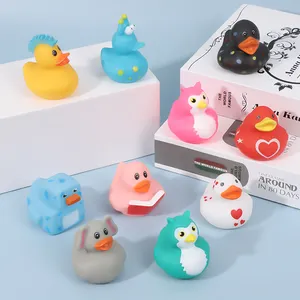wholesale Children bath toy rubber duck yellow duck customize colour shape good quality eco friendly safe in hot water