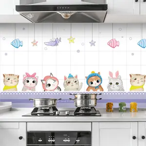 Adesivi da cucina per stufa ad armadio cucina autoadesiva impermeabile decorazioni per la casa a prova di olio adesivi murali con glitter per animali domestici
