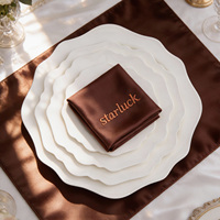 Assiettes en Porcelaine Fine Blanches en Forme de Tournesol de 13 Pouces, Style Luxe Simple, pour Mariages et Fêtes à Domicile – Vente Flash