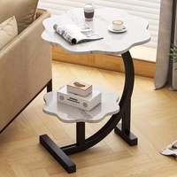Table d'appoint moderne au design épuré, table basse en forme de pétale, meuble de rangement pour salon et chambre