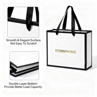 Sac en papier personnalisé de luxe avec dorure à chaud, mat, gaufré et laminé, grand et moyen, blanc, pour cadeaux, emballage robuste pour magasins de vêtements et shopping
