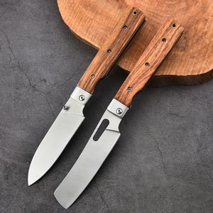 Cuchillo Plegable de Acero Inoxidable de Tamaño Pequeño para Rebanar Pan y Frutas, para Uso Doméstico, Cocina y Camping, con Mango de Madera - Directo de Fábrica - Product Image 4