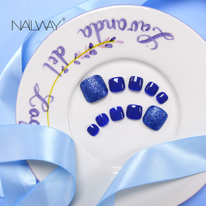 Faux <span class=keywords><strong>ongles</strong></span> d'orteils pré-conçus en usine, tendance, à presser, avec paillettes brillantes - Product Image 3
