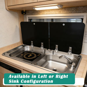 Cuisinière à induction compacte JDA en acier inoxydable 304 avec évier intégré et couvercle en verre trempé pour caravane, yacht, <span class=keywords><strong>camping</strong></span>-<span class=keywords><strong>car</strong></span>, bateau - Product Image 4