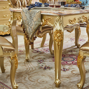 Bàn ăn bằng đá cẩm thạch Châu Âu khách sạn chạm khắc đặt cho phòng ăn - Product Image 2