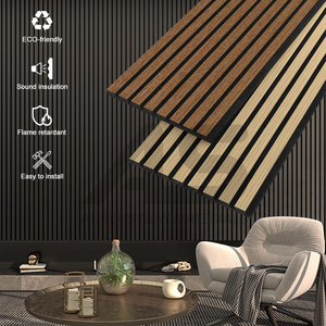 Panneaux acoustiques modernes de lamelle en bois d'utilisation d'hôtel avec l'<span class=keywords><strong>isolation</strong></span> phonique matérielle de polyester et la couleur blanche ignifuge de caractéristiques - Product Image 2