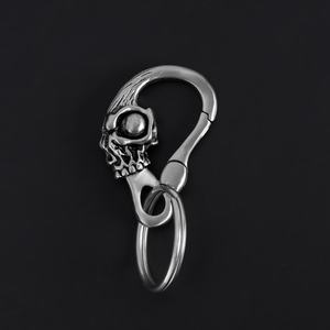 Porte-clés en acier inoxydable avec breloques tête de fantôme pour hommes, accessoires de style hip-hop, porte-clés promotionnel - Product Image 5