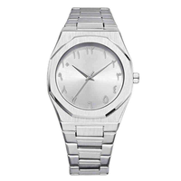 Montre-bracelet à quartz pour homme OEM Fashion, boîtier en acier inoxydable noir mat, cadran avec chiffres arabes, mouvement à quartz Citizen.