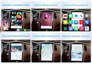 เครื่องเล่นมัลติมีเดีย Android 13.0 พร้อมระบบนำทาง GPS วิทยุติดรถยนต์ 4G LTE Wireless CarPlay DSP หน้าจอ OLED 14.4 นิ้ว ความจุ 8+128GB สำหรับ Infiniti QX50 EX25 - Product Image 6