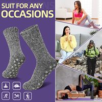 Chaussettes d'équipage en laine mérinos pour femmes antidérapantes pour l'hiver thermique pour bottes de ski randonnée tricotées avec logo antidérapant sur le corps