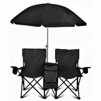 Chaises de plage doubles pliantes personnalisées pour l'extérieur, légères, modernes, avec porte-gobelets
