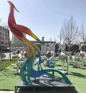 Paisaje de jardín al aire libre personalizado escultura de tamaño real de arte abstracto de fibra de vidrio - Product Image 3