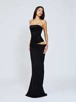 Robe de soirée élégante drapée noire Ruolai HL821 pour femmes grandes tailles