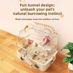 Cage à <span class=keywords><strong>hamster</strong></span> de luxe extra-large à plusieurs niveaux, en plastique, panoramique, transparente, pour hamsters syriens - Product Image 5