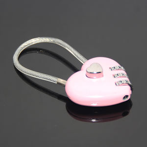 3 डिजिट ट्रैवल लगेज सूटकेस लॉक पैडलॉक रेड हार्ट वेडिंग फेवर स्मारिका स्टील वायर मेटल कॉम्बिनेशन लॉक प्रमोशन उपहार - Product Image 3