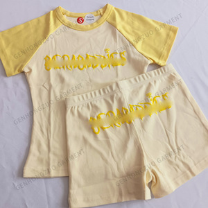 メーカーカスタム Y2K レディース サマー ツーピースセット レオパード柄 カラーブロック 半袖 折りたたみウエスト ショートパンツ ラウンジウェア - Product Image 3