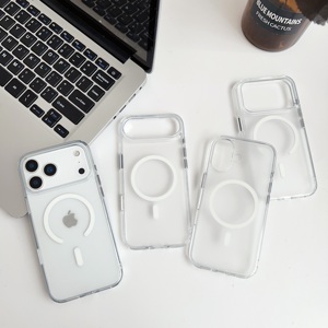 Transparent Matte Armor Design TPU+PC Shockproof <b>Magnetic</b> Case for Phone 17 Pro Max Big <b>Camera</b> Frame Crystal Clear Back Cover - Product Image 5