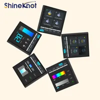Shineknot Tuya Interrupteur intelligent à écran tactile de 4 pouces pour rideaux, avec fonction de gradation, écran complet, Zigbee, prise en charge des langues hors ligne