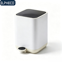 Tempat Sampah ELPHECO Slim Nordic Style Bentuk Barel dari Baja Anti Karat dengan Pedal Kaki dan Sistem Tutup Lembut untuk Rumah, Dapur, dan Kamar Mandi