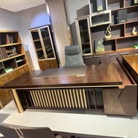 Élégant bureau de patron convertible et extensible pour panneau de directeur général Mobilier de bureau de style bois pour bureau à domicile