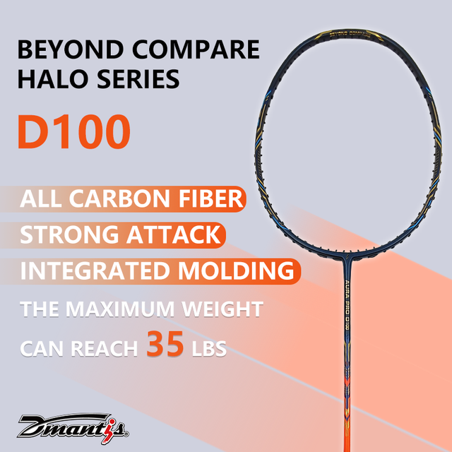 Dmantis Professional Top Level 5U Weight Badminton Racket Carbon Graphite Pu Soft Durable Sports Grip Model D100 67.5cm Factory