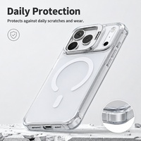 Coque de téléphone antichoc transparente avec support magnétique pour appareil photo C0269 pour iPhone 17 Air 16 15 14 13 12 11 18 Pro Max