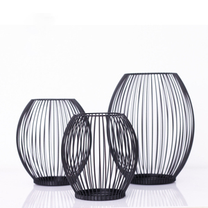 金属製キャンドルスティック,クリエイティブレトロなホームデコレーション黒幾何学的錬鉄製 - Product Image 2