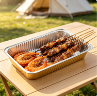 Barquettes jetables en aluminium avec couvercle, personnalisables avec logo, pour barbecue, poisson grillé, cuisson au four et au réchaud