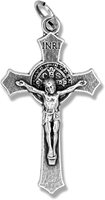 100 croix de Saint Benoît pour chapelet, crucifix en argent oxydé, pièce de chapelet pour collier catholique, chapelet de Saint Benoît