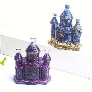 Natural <b>Crystal</b> Chip Resin Castle Figurine-Model Angel Love Fairy Tale Home & Desk Decor Ornament - Product Image 2