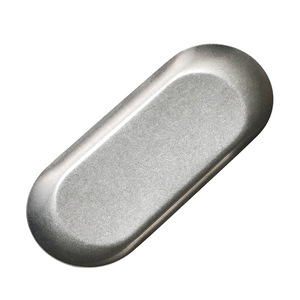 Plateau ovale en acier inoxydable, couleur unie, plateau de service pour hôtel, plat peu profond - Product Image 3