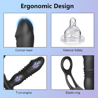 Masseur anal rétractable à double anneau avec verrouillage, vibrateur anal télécommandé, étanche IPX6, jouet sexuel pour adultes