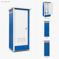 Toilettes publiques portables préfabriquées d'extérieur, à compartiment unique, design ventilé, étanches à la pluie, installation rapide, faible coût