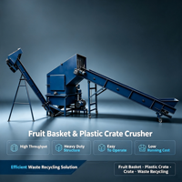 Universele afvalplastic-vermaalmachine, plastic krat- en fruitmandenvermaler voor plasticrecyclingbedrijven