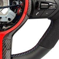 Volant sport en cuir avec insert en carbone rouge pour BMW F10 F20 F30 F36 M3 F80 M4 F82 M2 F87 M5 F90 X5 X5M E70 E90
