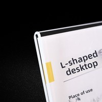 Support de Table en Acrylique en Forme de L, Panneau de Table Transparent Horizontal A4, Panneau de Menu, Étiquette de Prix pour Supermarché, Présentoir de Bureau, Panneau d'Affichage