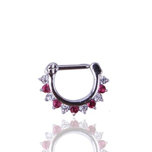 1 unidad de <span class=keywords><strong>Piercing</strong></span> de Acero Inoxidable con Zirconia, Estilo Tribal, tipo Clicker, para Nariz, Septum, Pezón, Oreja, Anillo de Boda, Joyería Encantadora 16g - Product Image 5