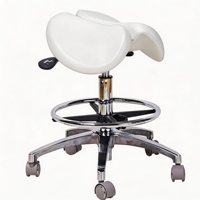Tabouret de dentiste réglable en acier inoxydable avec siège hydraulique, design moderne, pour hôpital, école et atelier