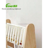 Support d'affichage de collier en bois à deux niveaux avec doublure en velours pour l'affichage de collier en magasin, support d'affichage de bijoux, support de collier